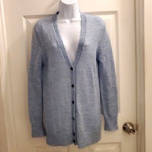 J. Crew sweater cardigan mohair blend l/s lt blue